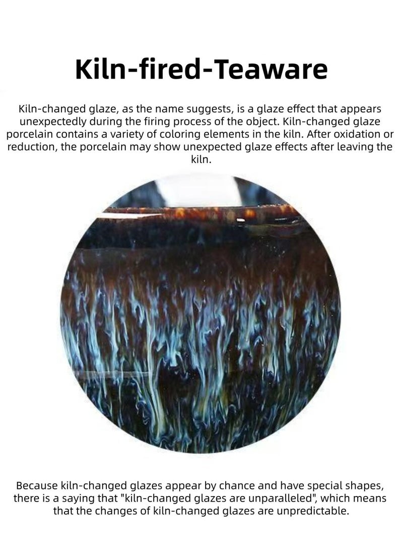 توهج شجاع طقم فناجين قهوة | فنجان شاي فاخر مع صحن، 150 مل/5 أونصة، فناجين قهوة إسبريسو للشاي والكابتشينو واللاتيه والشوكولاتة الساخنة | فنجان قهوة سيراميكي مصنوع يدويًا في الفرن | هدية فريدة لعشاق القهوة - Image 5